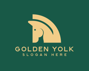 Golden Stallion Horse logo design