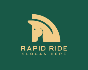 Golden Stallion Horse logo design