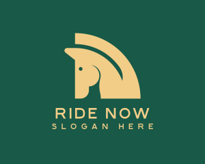 Golden Stallion Horse logo design