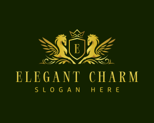 Elegant Pegasus Crest logo design