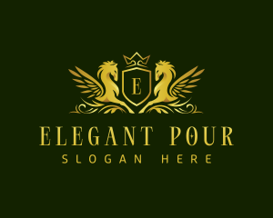 Elegant Pegasus Crest logo design