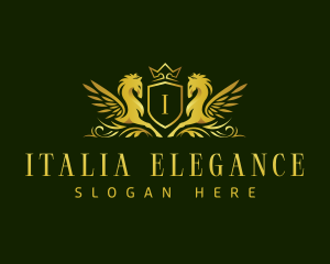 Elegant Pegasus Crest logo design