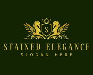 Elegant Pegasus Crest logo design