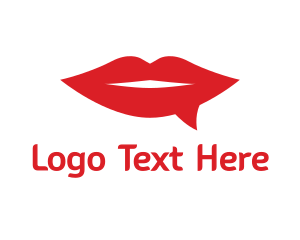 Chat - Red Kiss Chat logo design