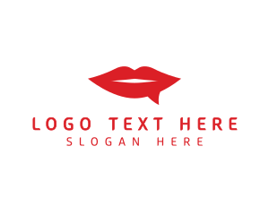 Exclamation - Red Lips Chat logo design