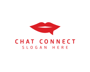 Chat - Red Lips Chat logo design