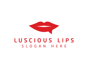 Lips - Red Lips Chat logo design