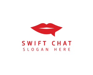 Red Lips Chat logo design
