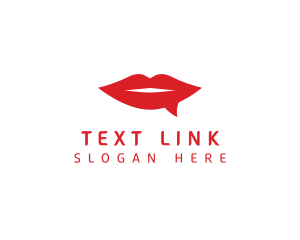 Sms - Red Lips Chat logo design