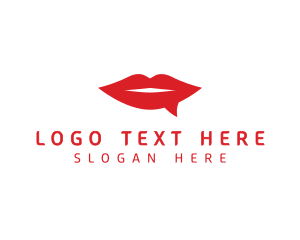 Messenger - Red Lips Chat logo design