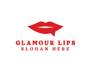 Red Lips Chat logo design