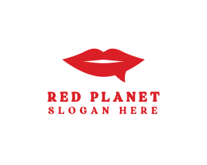 Red Lips Chat logo design