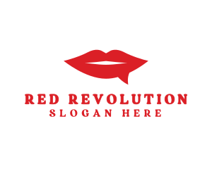 Red Lips Chat logo design