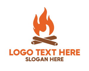 Burning - Campfire Fire Flames logo design