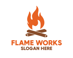 Flame - Campfire Fire Flames logo design