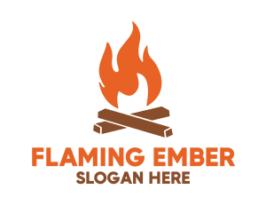 Burning - Campfire Fire Flames logo design