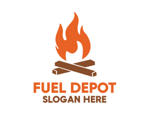 Gas - Campfire Fire Flames logo design