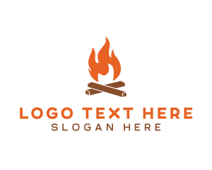 Burning - Campfire Fire Flames logo design