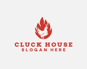 Chicken - Flame Chicken Barbecue logo design