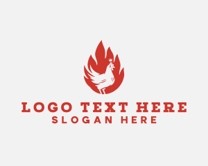 Meat - Flame Chicken Barbecue logo design