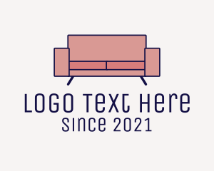 Upholsterer - Modern Loveseat Couch logo design