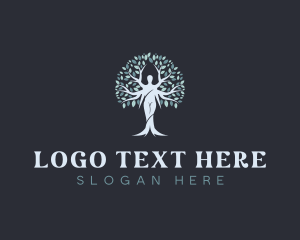 Wellness - Environmental Tree Woman logo design