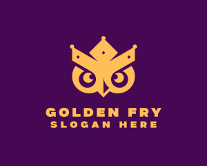 Golden Owl Crown  logo design