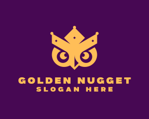 Golden Owl Crown  logo design