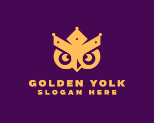 Golden Owl Crown  logo design