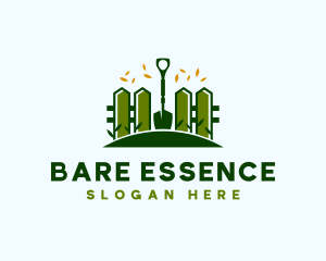 Landscaping Fence Shovel logo design