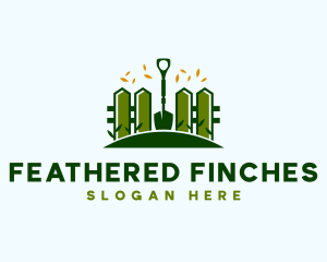 Landscaping Fence Shovel logo design