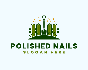 Landscaping Fence Shovel logo design