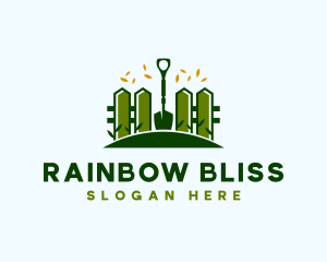 Landscaping Fence Shovel logo design