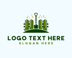 Landscaper - Landscaping Fence Shovel logo design