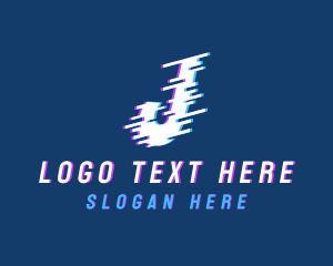 Advertising - Technology Glitch Letter J logo design