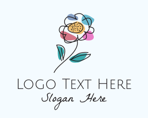 Drawing - Colorful Daisy Flower logo design