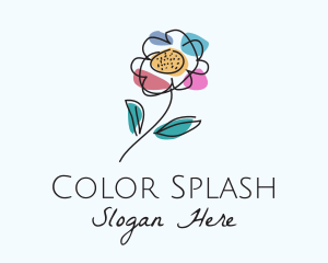 Colorful Daisy Flower  logo design