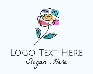 Scribble - Colorful Daisy Flower logo design