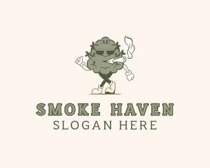 Smoking Marijuana Weed logo design