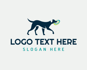 Dog Pet Frisbee Fetch Logo