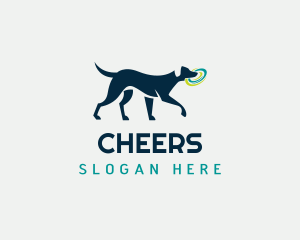 Dog Pet Frisbee Fetch Logo
