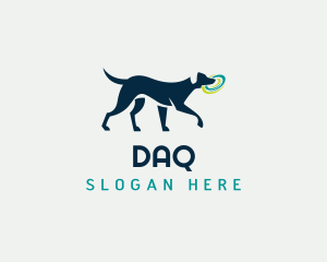 Dog Pet Frisbee Fetch Logo