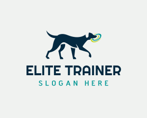 Dog Pet Frisbee Fetch logo design