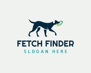 Fetch - Dog Pet Frisbee Fetch logo design