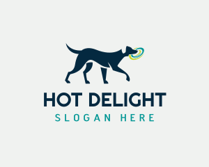 Dog Pet Frisbee Fetch logo design