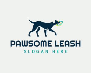 Dog Pet Frisbee Fetch logo design