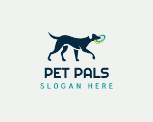 Dog Pet Frisbee Fetch logo design