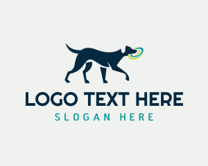 Animal - Dog Pet Frisbee Fetch logo design