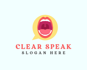 Mouth Speech Balloon logo design