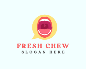 Mouth Speech Balloon logo design